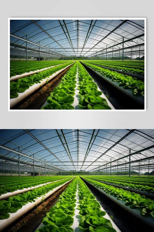 科技绿意 AI数字艺术视角下的现代农业大棚蔬菜图景